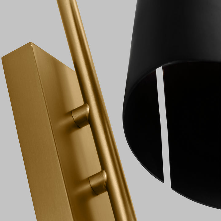 Visual Comfort Studio Cambre KW1131MBKBBS-L1 Wall Light - Midnight Black and Burnished Brass