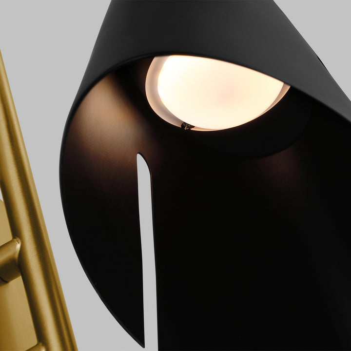 Visual Comfort Studio Cambre KW1131MBKBBS-L1 Wall Light - Midnight Black and Burnished Brass