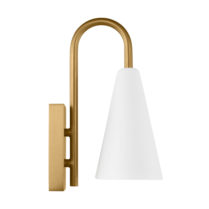 Visual Comfort Studio Cambre KW1131MWTBBS-L1 Wall Light - Matte White and Burnished Brass
