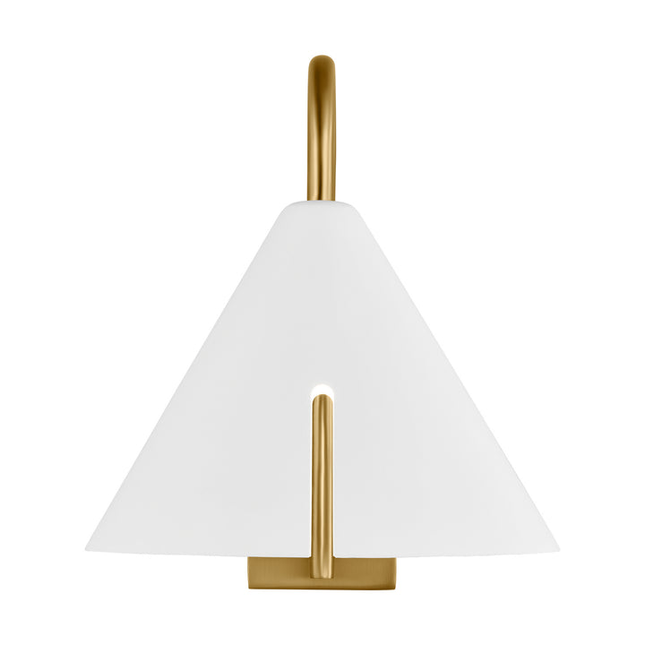 Visual Comfort Studio Cambre KW1131MWTBBS-L1 Wall Light - Matte White and Burnished Brass