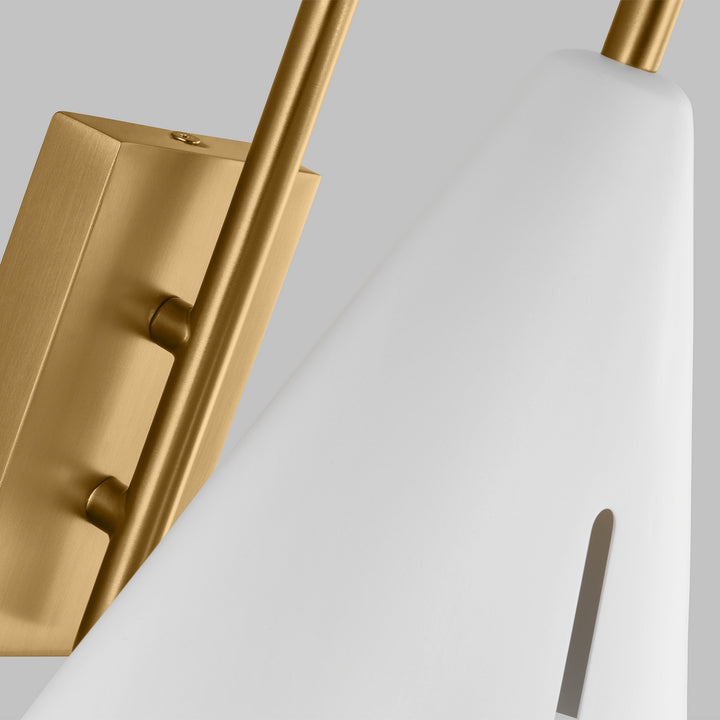 Visual Comfort Studio Cambre KW1131MWTBBS-L1 Wall Light - Matte White and Burnished Brass