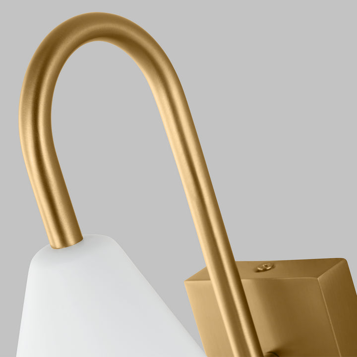 Visual Comfort Studio Cambre KW1131MWTBBS-L1 Wall Light - Matte White and Burnished Brass