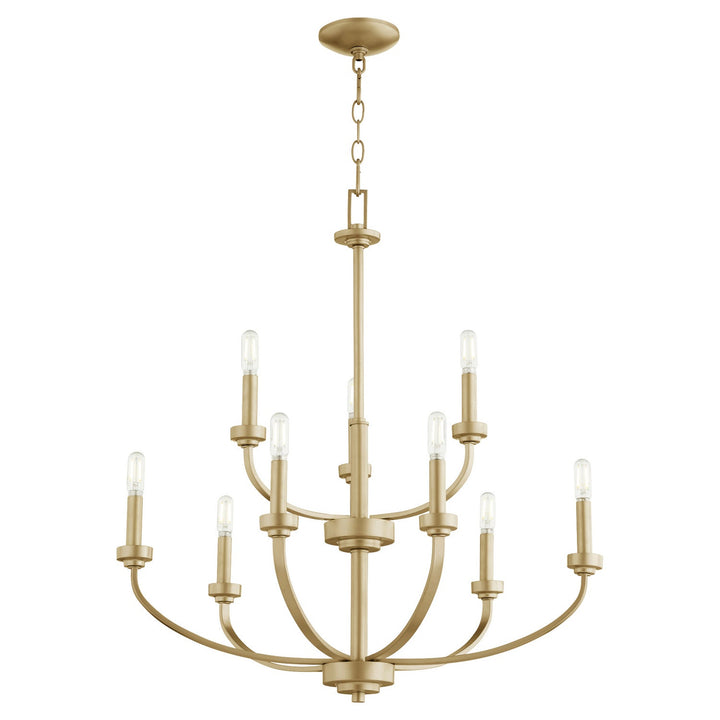 Quorum Reyes 6160-9-80 Chandelier Light - Aged Brass