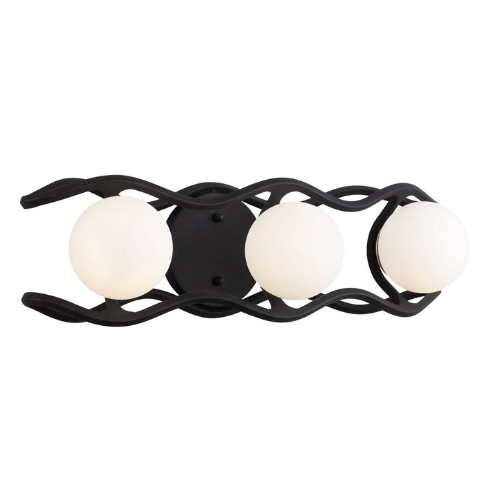 Varaluz Black Betty 374B03CBFG Bath Vanity Light 21 in. wide - Carbon/French Gold