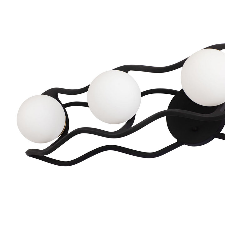 Varaluz Black Betty 374B04CBFG Bath Vanity Light 29 in. wide - Carbon/French Gold