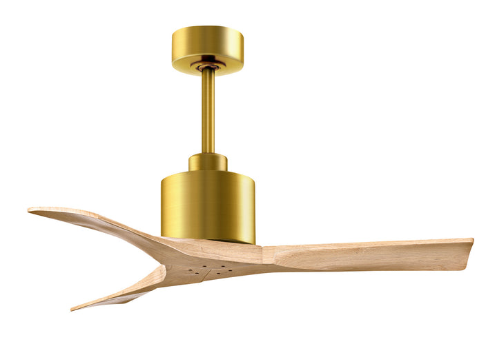 Matthews Fan Company Nan NK-BRBR-LM-42 Ceiling Fan - Brushed Brass, Light Maple Tone/