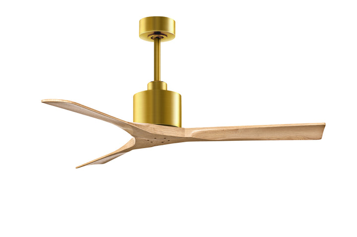 Matthews Fan Company Nan NK-BRBR-LM-52 Ceiling Fan - Brushed Brass, Light Maple Tone/