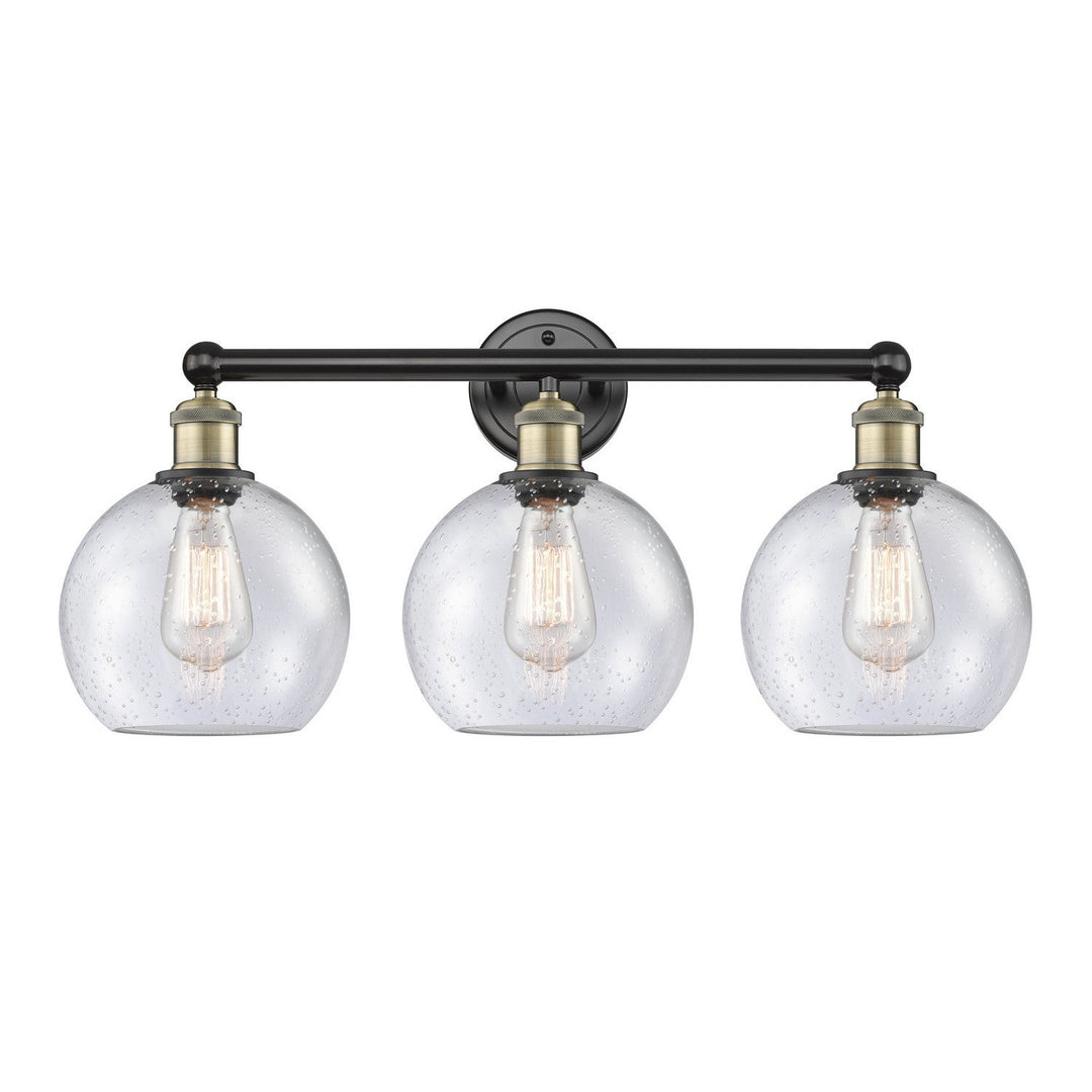 Innovations Downtown Urban 616-3W-BAB-G124-8 Bath Vanity Light 26 in. wide - Black Antique Brass