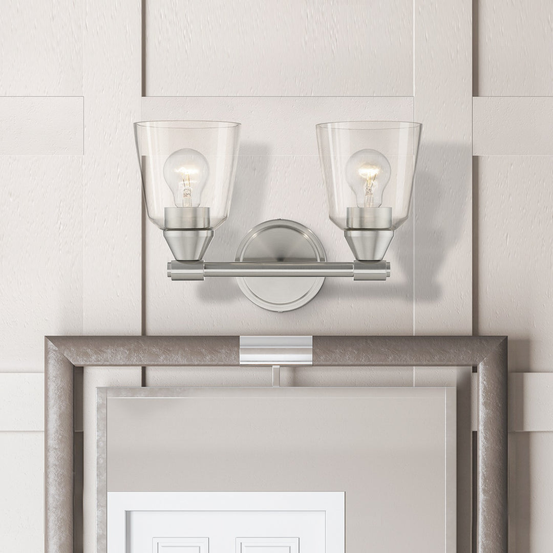 Livex Catania 16782-91 Bath Vanity Light 14 in. wide - Brushed Nickel