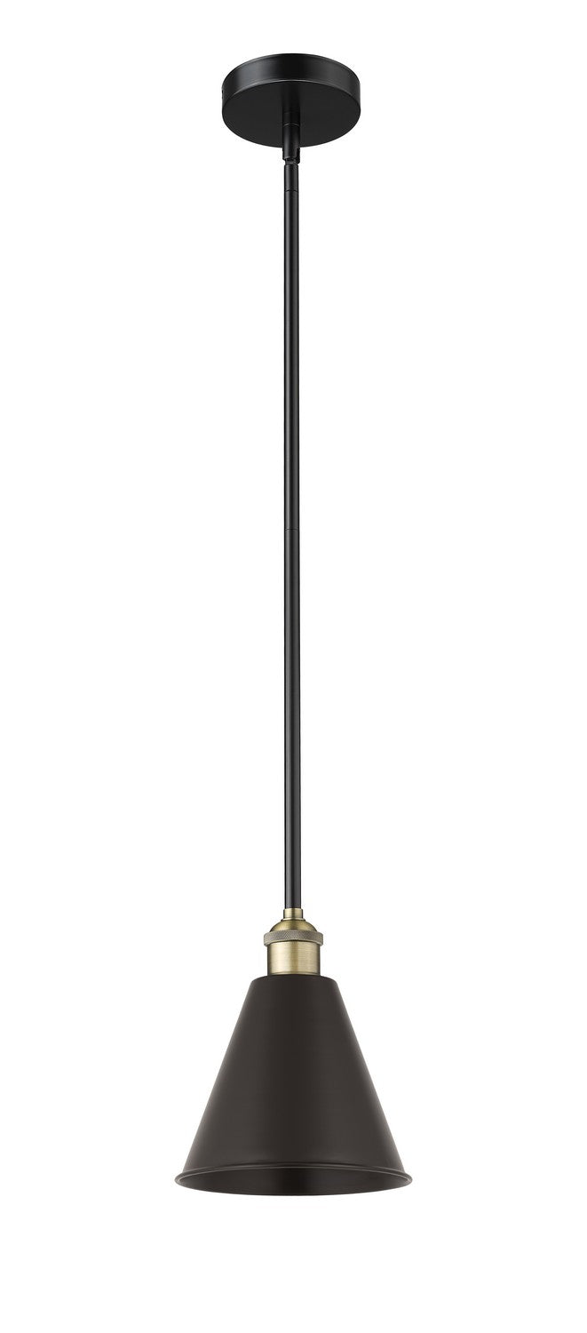 Innovations Edison 616-1S-BAB-MBC-8-BK Pendant Light - Black Antique Brass