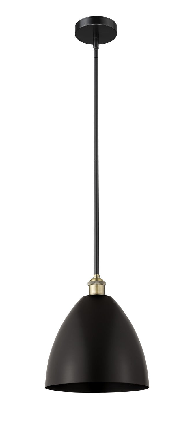 Innovations Edison 616-1S-BAB-MBD-12-BK Pendant Light - Black Antique Brass