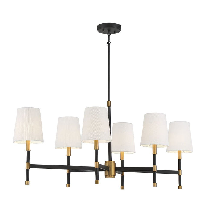 Savoy House Brody 1-1631-6-143 Chandelier Light - Matte Black with Warm Brass Accents