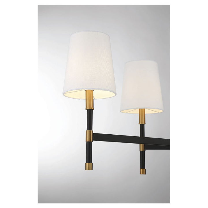 Savoy House Brody 1-1631-6-143 Chandelier Light - Matte Black with Warm Brass Accents