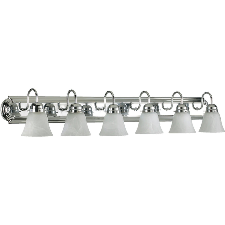 Quorum 5094 Vanities 5094-6-114 Bath Vanity Light 48 in. wide - Chrome, White/White/