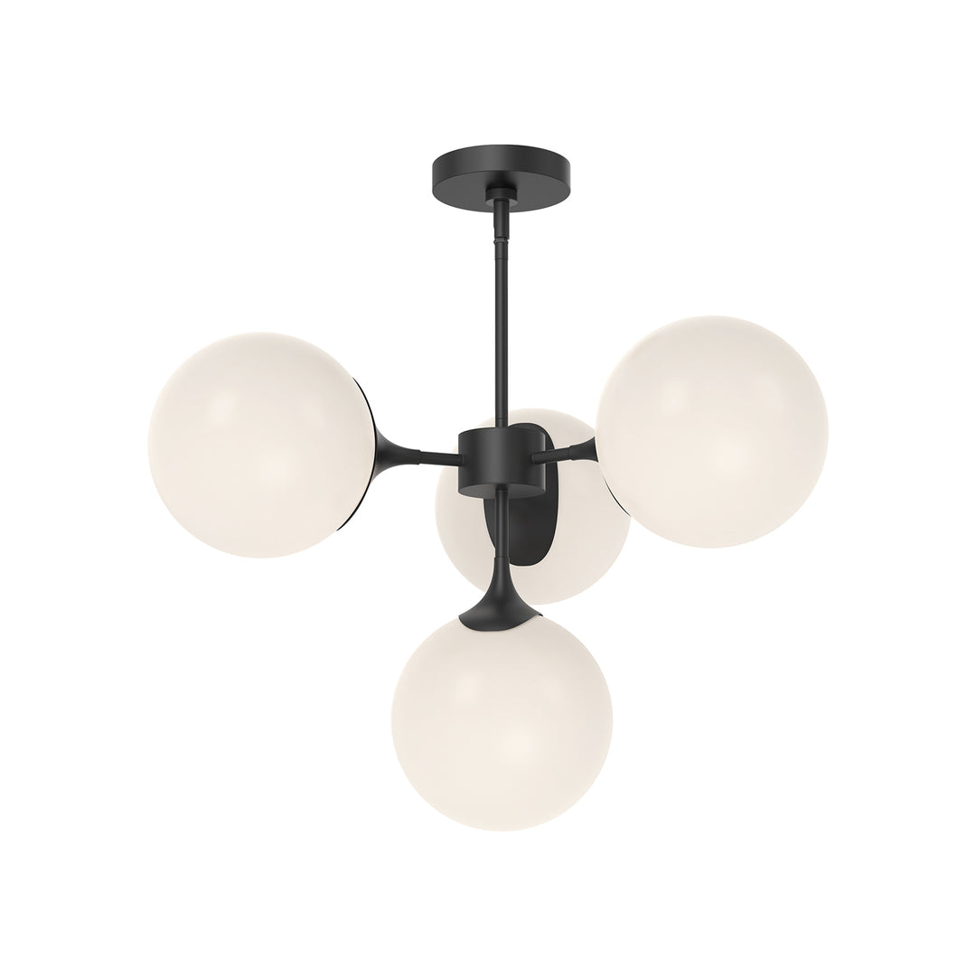 Alora Mood nouveau CH505426MBOP Chandelier Light - Matte Black/Opal Matte Glass