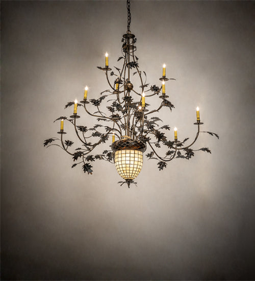 Meyda Tiffany Greenbriar Oak 10009 Chandelier Light - Antique Copper