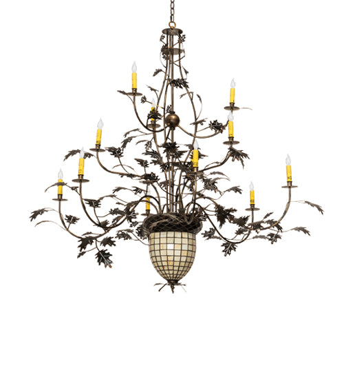 Meyda Tiffany Greenbriar Oak 10009 Chandelier Light - Antique Copper