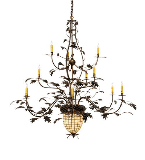 Meyda Tiffany Greenbriar Oak 10009 Chandelier Light - Antique Copper