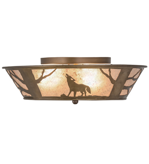 Meyda Tiffany Northwoods Wolf On The Loose 10010 Ceiling Light - Antique Copper