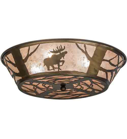 Meyda Tiffany Northwoods Moose On The Loose 10015 Ceiling Light - Antique Copper