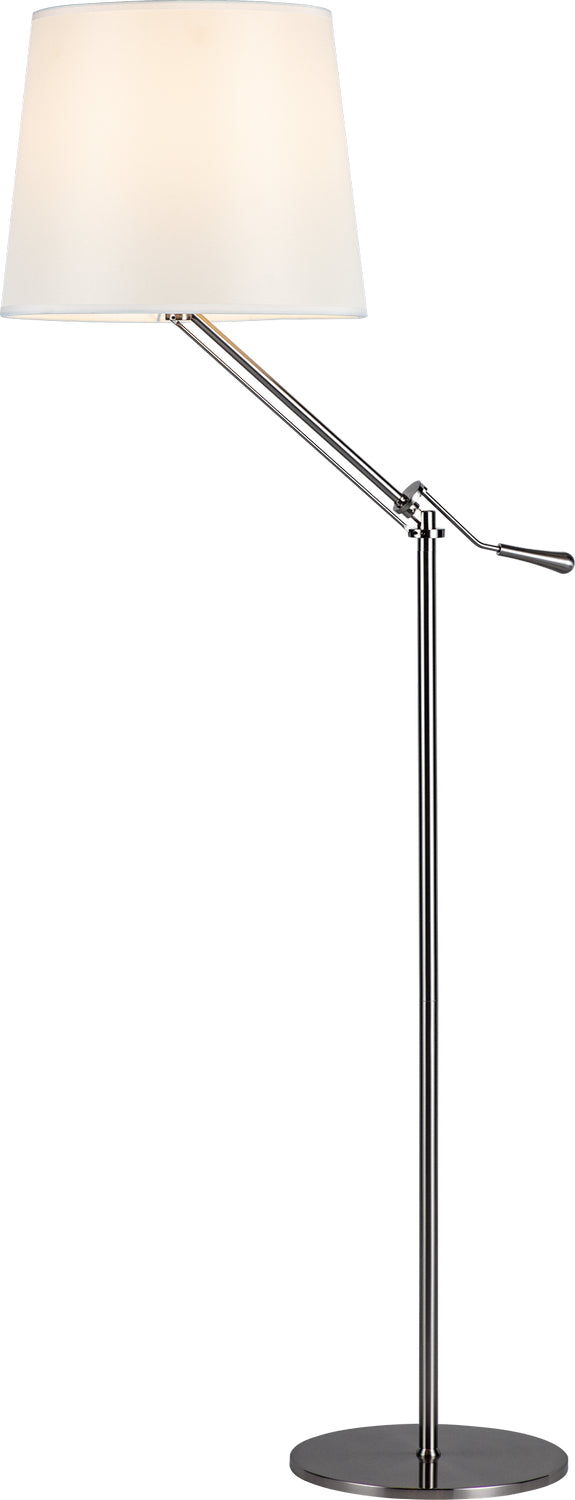 Pageone Lighting PF150082-SN/WH Nero One Light Floor Lamp Lamp Pewter, Nickel, Silver