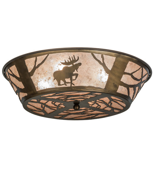Meyda Tiffany Northwoods Moose On The Loose 10015 Ceiling Light - Antique Copper
