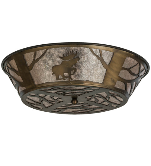 Meyda Tiffany Northwoods Moose On The Loose 10015 Ceiling Light - Antique Copper