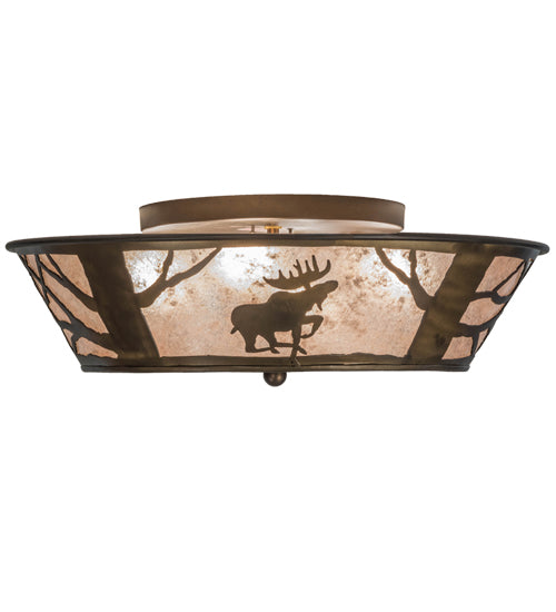 Meyda Tiffany Northwoods Moose On The Loose 10015 Ceiling Light - Antique Copper