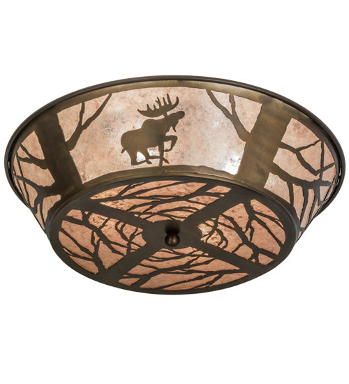 Meyda Tiffany Northwoods Moose On The Loose 10015 Ceiling Light - Antique Copper