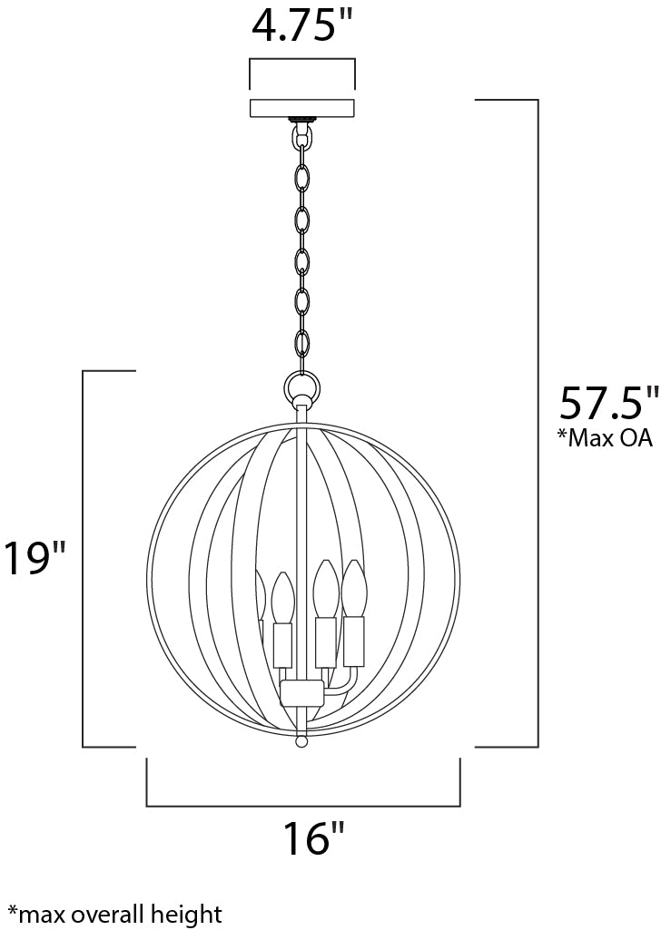 Maxim Provident 10031BK Chandelier Light - Black