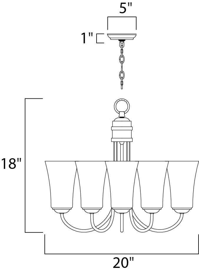 Maxim Logan 10045FTSN Chandelier Light - Satin Nickel