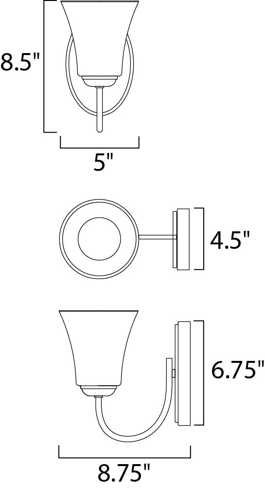 Maxim Logan 10051FTSN Wall Sconce Light - Satin Nickel