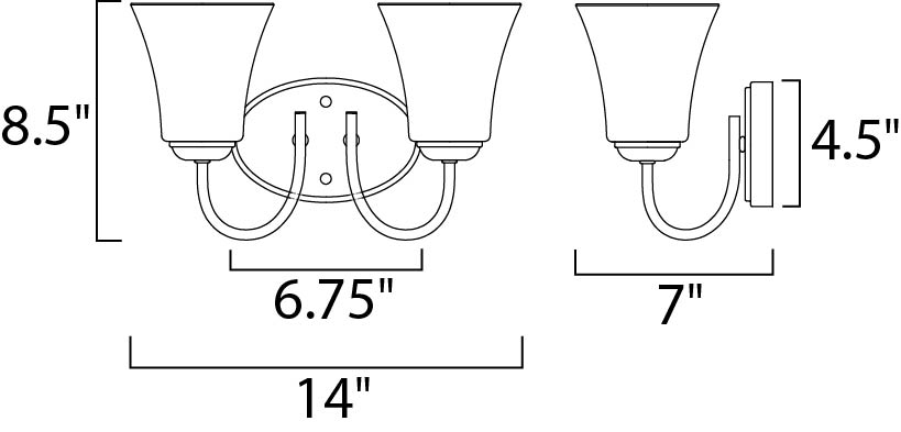 Maxim Logan 10052FTSN Bath Vanity Light 14 in. wide - Satin Nickel