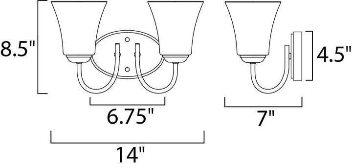 Maxim Logan 10052FTSN Bath Vanity Light 14 in. wide - Satin Nickel