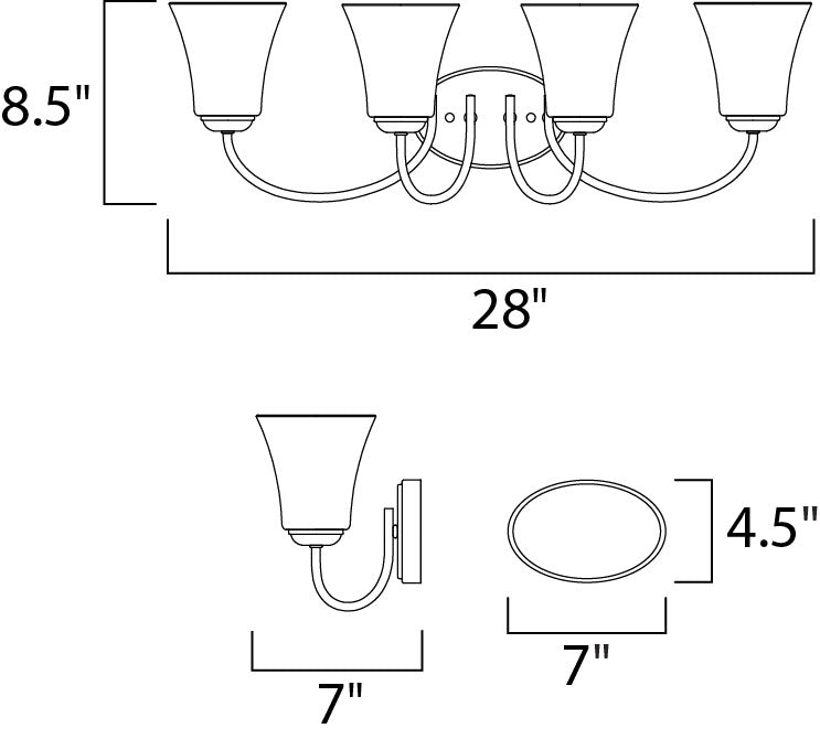 Maxim Logan 10054FTSN Bath Vanity Light 28 in. wide - Satin Nickel