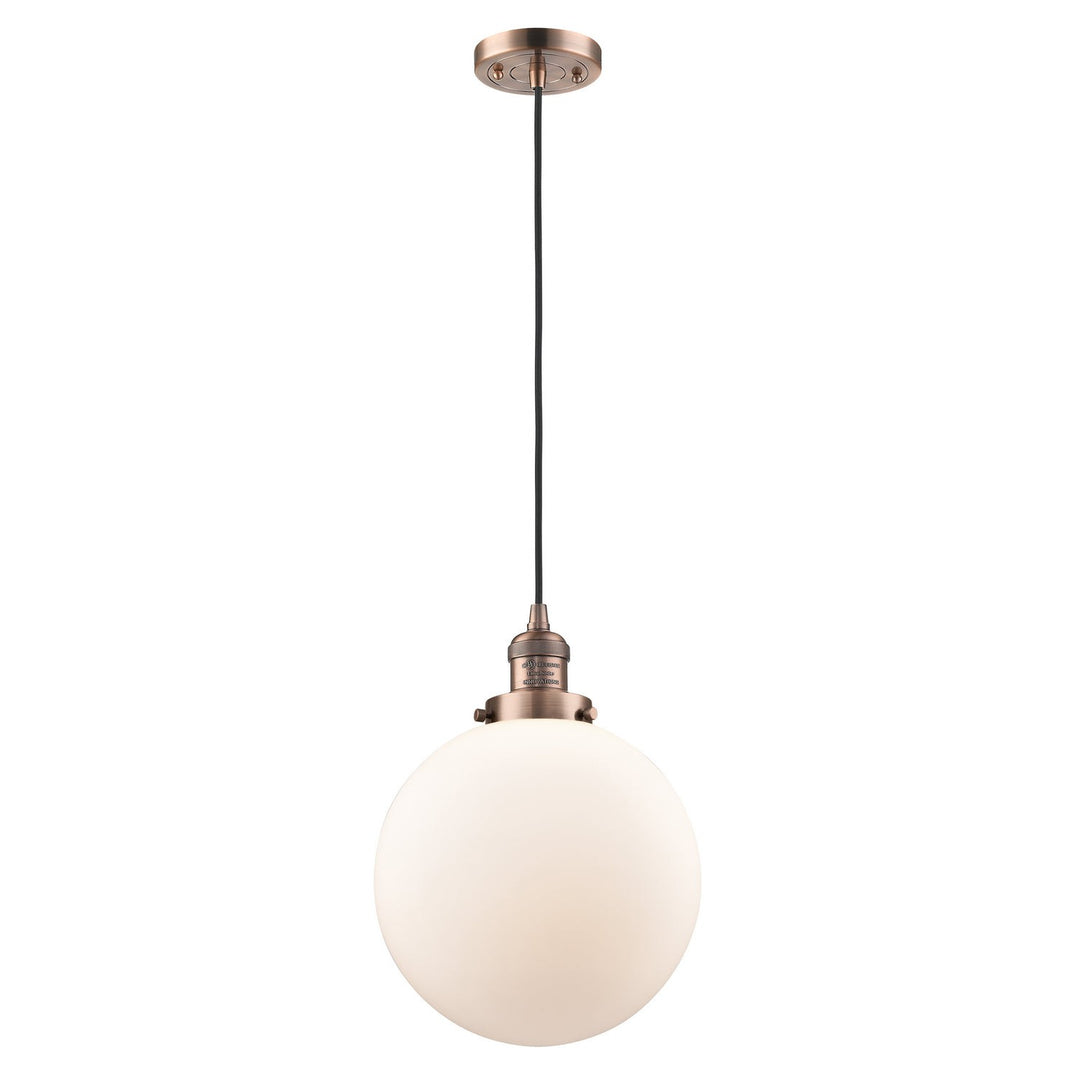 Innovations Franklin Restoration 201C-AC-G201-10 Pendant Light - Antique Copper