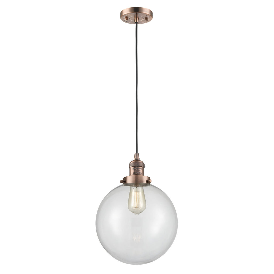 Innovations Franklin Restoration 201C-AC-G202-10 Pendant Light - Antique Copper