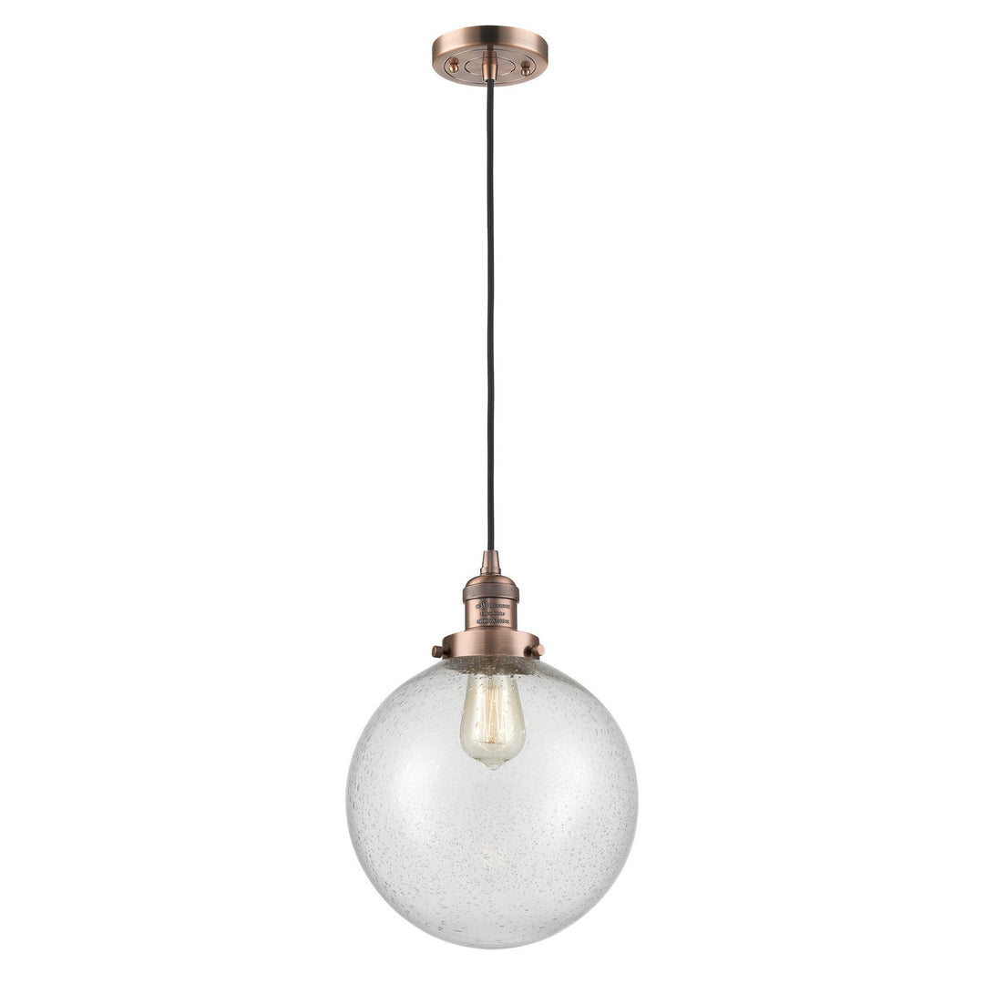 Innovations Franklin Restoration 201C-AC-G204-10 Pendant Light - Antique Copper