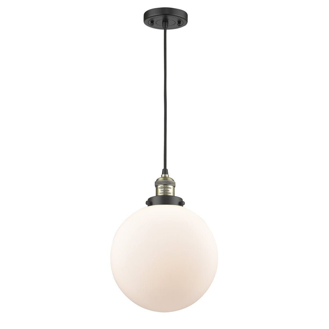 Innovations Franklin Restoration 201C-BAB-G201-10 Pendant Light - Black Antique Brass
