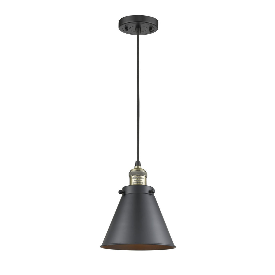 Innovations Franklin Restoration 201C-BAB-M13-BK-LED Pendant Light - Black Antique Brass