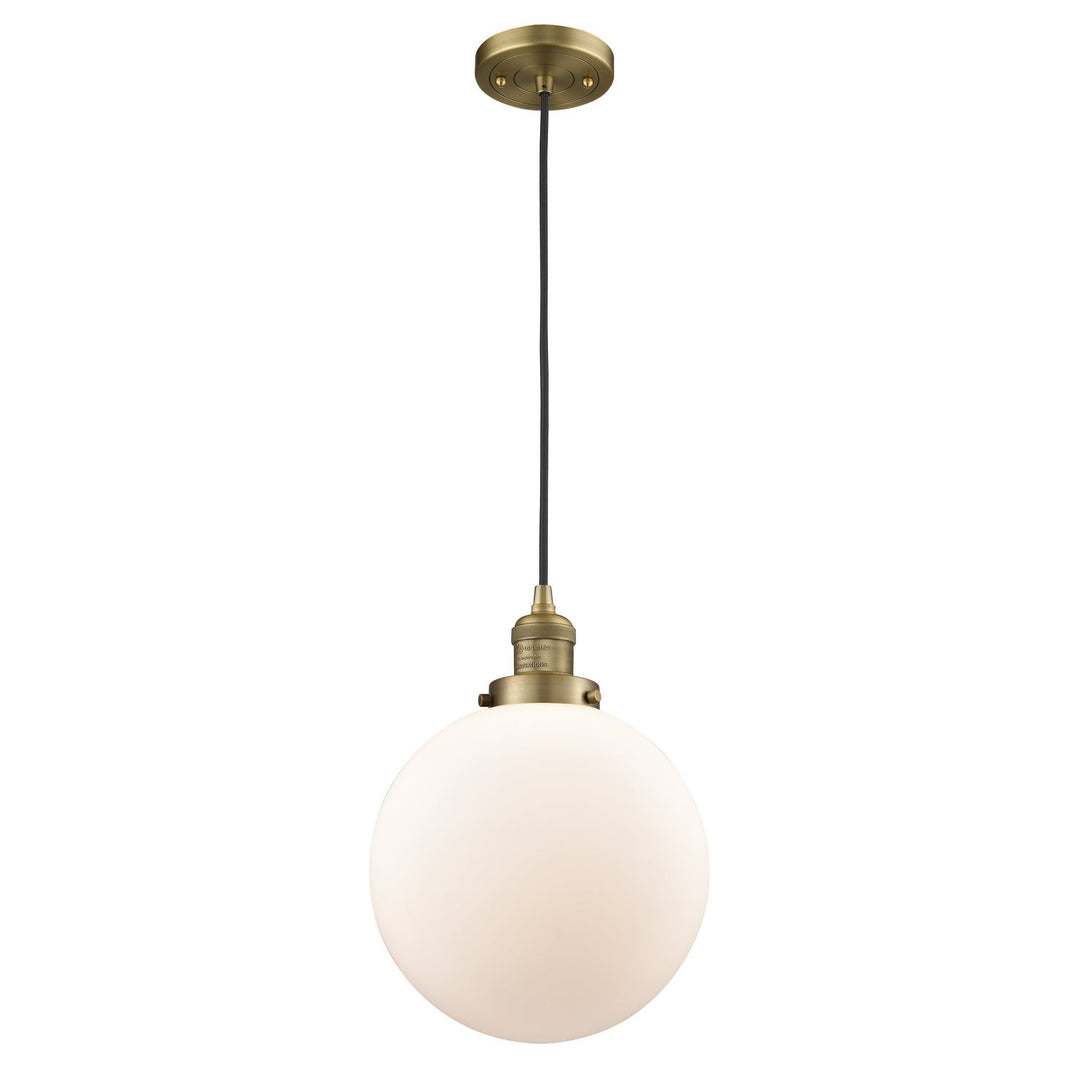 Innovations Franklin Restoration 201C-BB-G201-10 Pendant Light - Brushed Brass