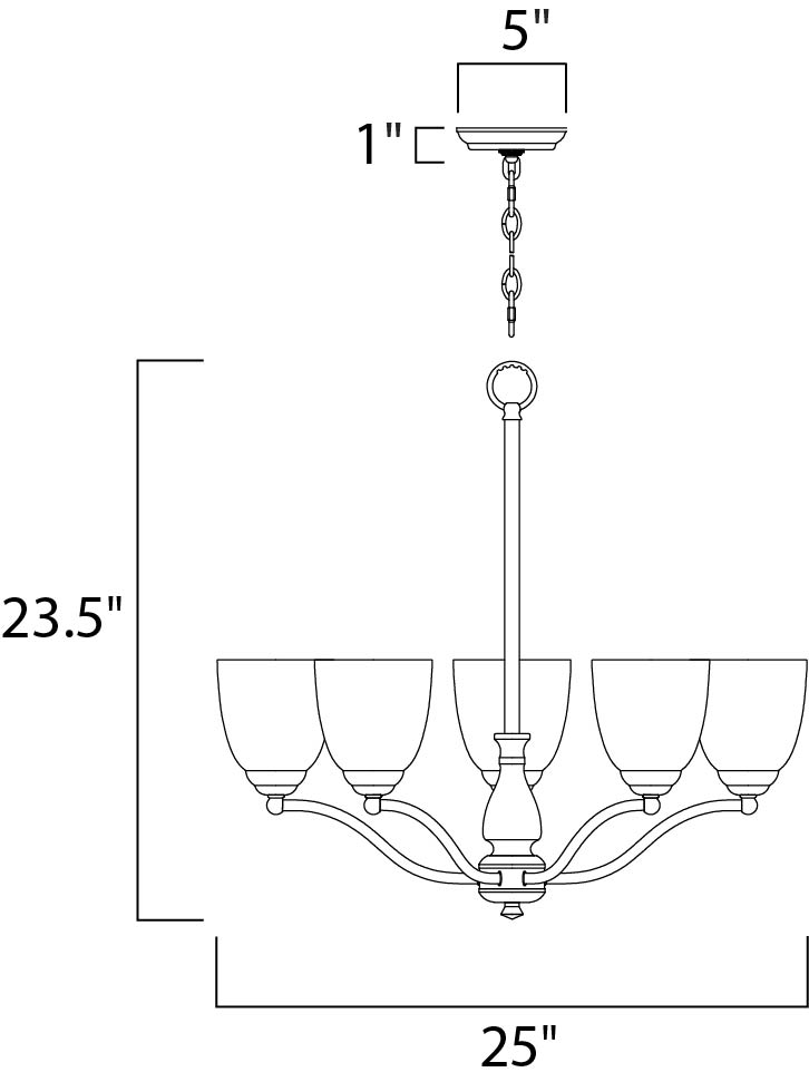 Maxim Stefan 10065FTBK Chandelier Light - Black