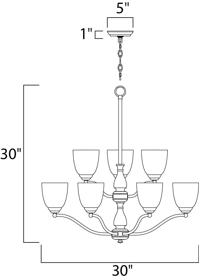 Maxim Stefan 10066FTSN Chandelier Light - Satin Nickel