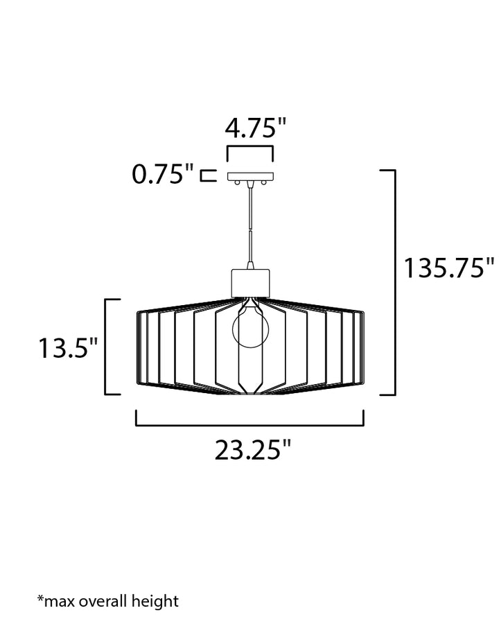 Maxim Bjorn 10069BKNWD Pendant Light - Black / Natural Wood