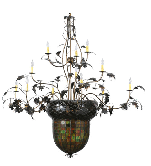 Meyda Tiffany Greenbriar Oak 100697 Chandelier Light - Antique Copper