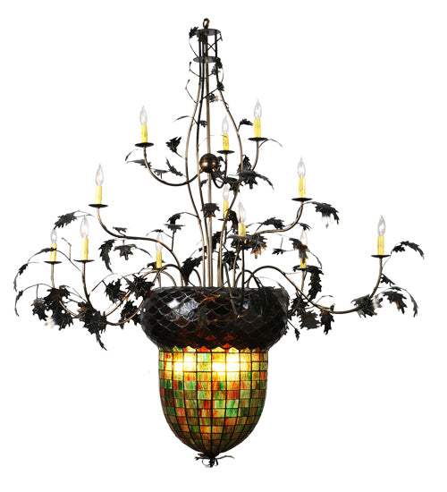 Meyda Tiffany Greenbriar Oak 100697 Chandelier Light - Antique Copper