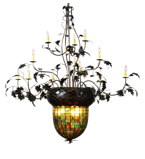 Meyda Tiffany Greenbriar Oak 100697 Chandelier Light - Antique Copper
