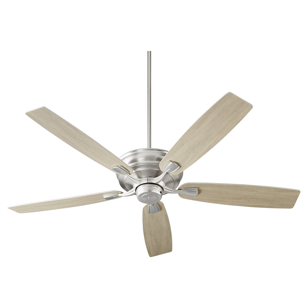 Quorum Gamble 50605-65 Ceiling Fan 60 in. - Satin Nickel, Silver/Weathered Gray