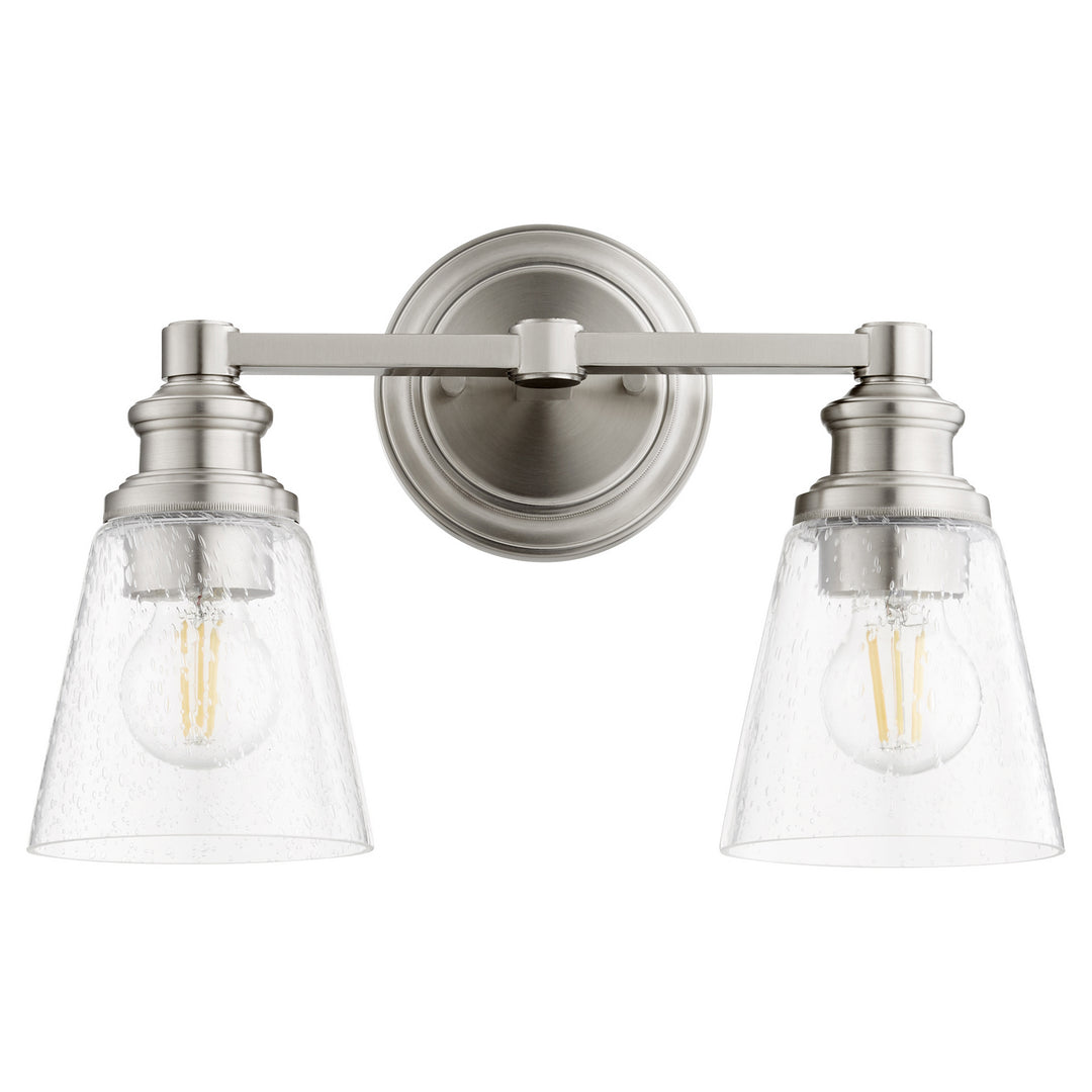 Quorum Dunbar 509-2-65 Bath Vanity Light 15 in. wide - Satin Nickel