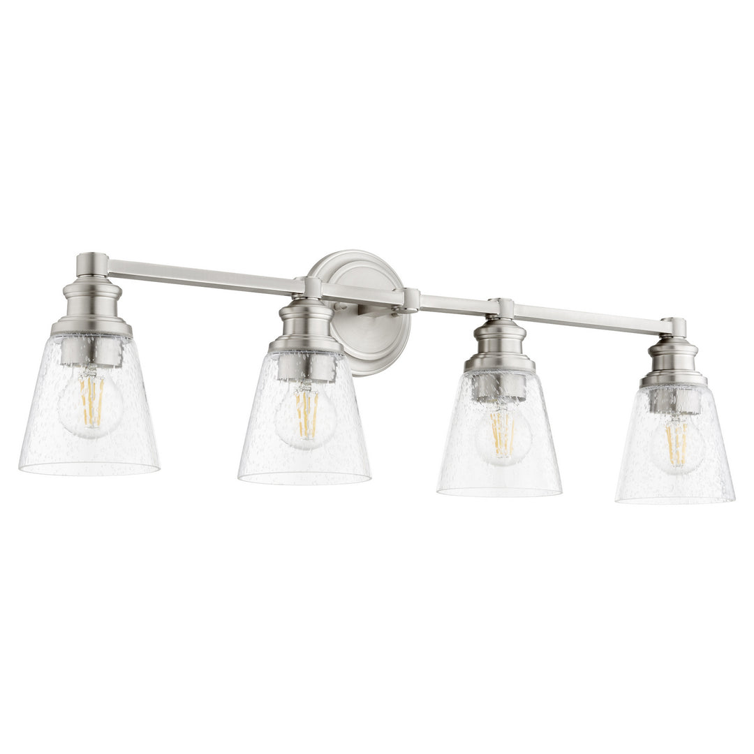 Quorum Dunbar 509-4-65 Bath Vanity Light 32 in. wide - Satin Nickel